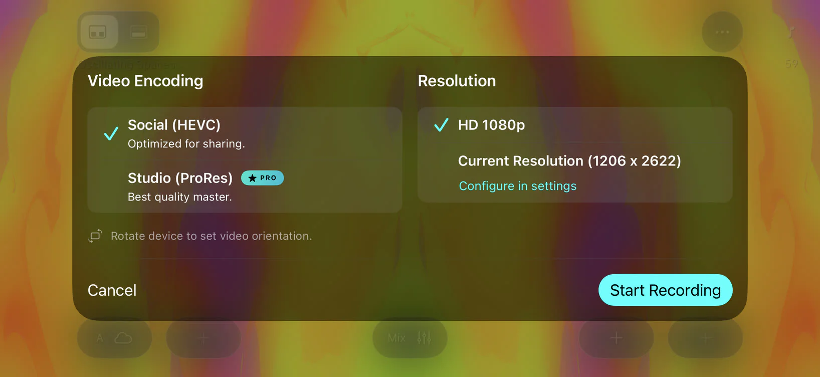 Video Recording Options Video Recording Options